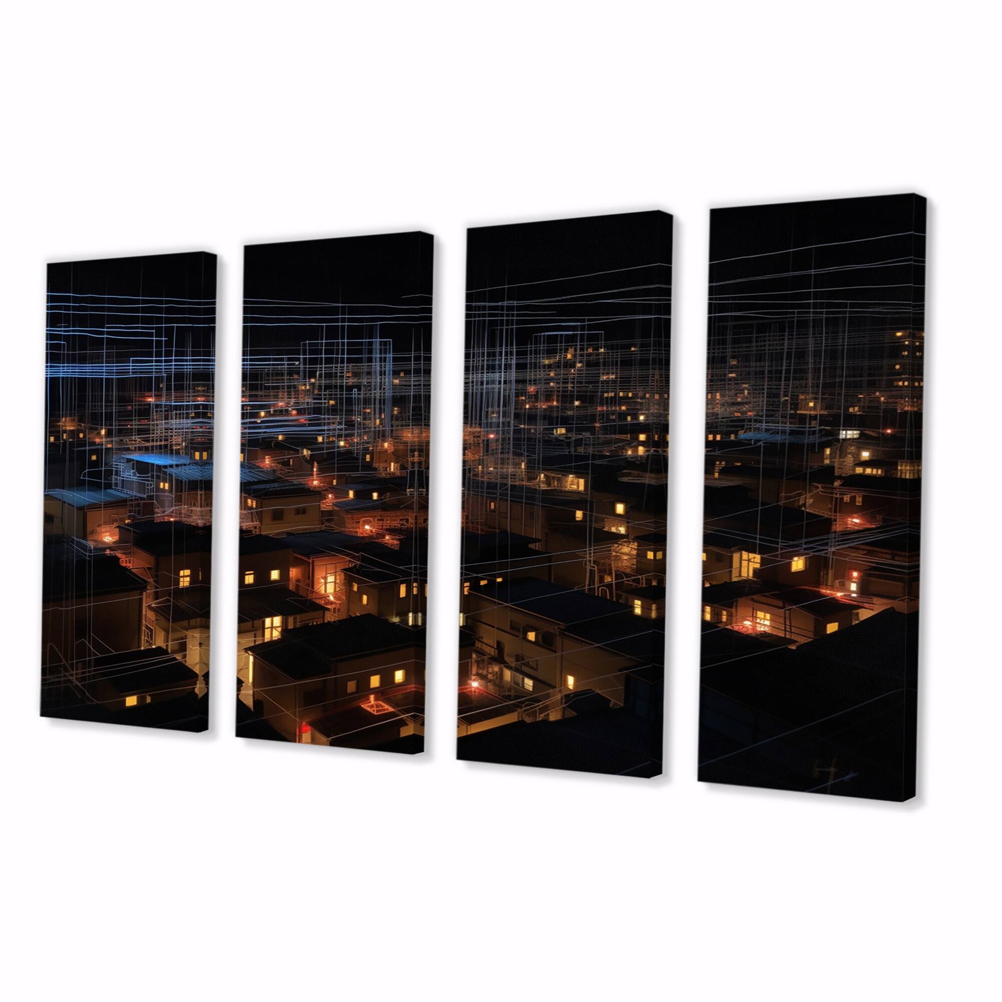 Designart "3D Cityscape New York Future Architecture IV" Futuristic